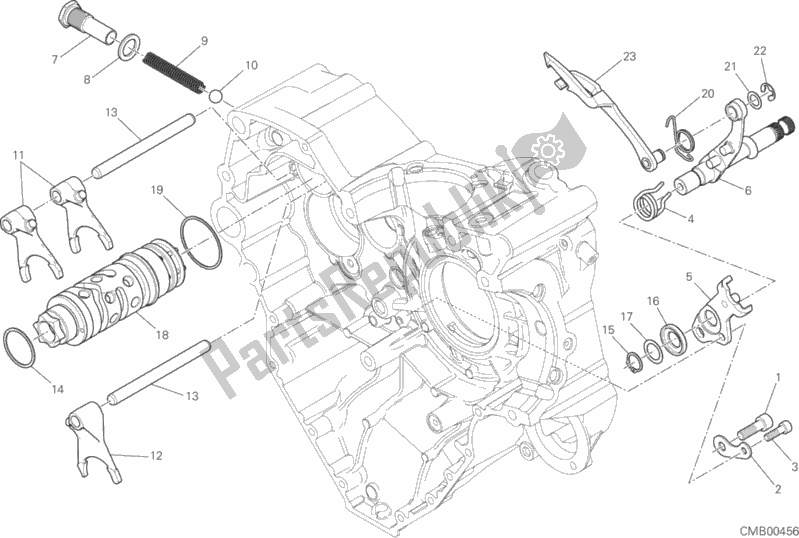 All parts for the Gear Change Mechanism of the Ducati Multistrada 1200 Enduro Touring USA 2017